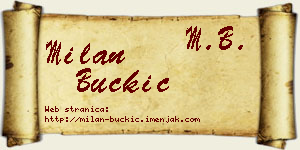 Milan Buckić vizit kartica